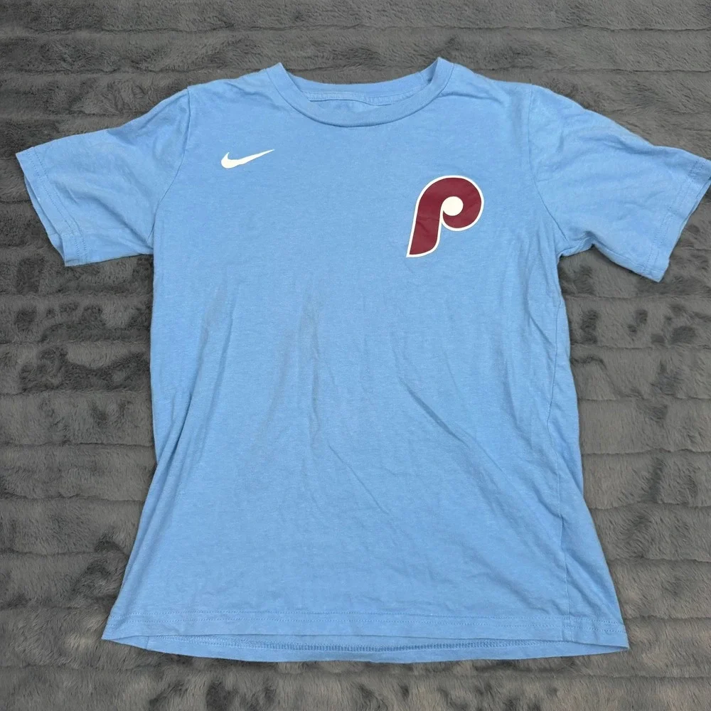 Nike Kids Philadelphia Phillies Bryce Harper 3 T-Shirt Light Blue Medium 10-12